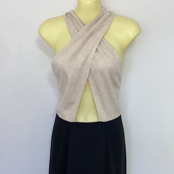 Show Me Your MuMu Dress “Millie” Maxi Cross Over Halter Open Back NWT Sm… - Picture 4 of 9